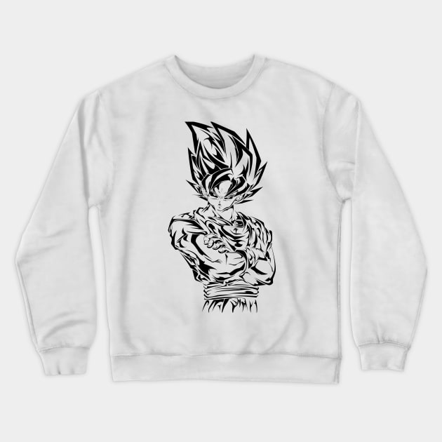 Goku in black Crewneck Sweatshirt by ThyMightyUlk